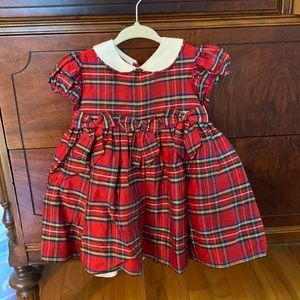Christmas dress- red tartan plaid w/ Peter Pan collar